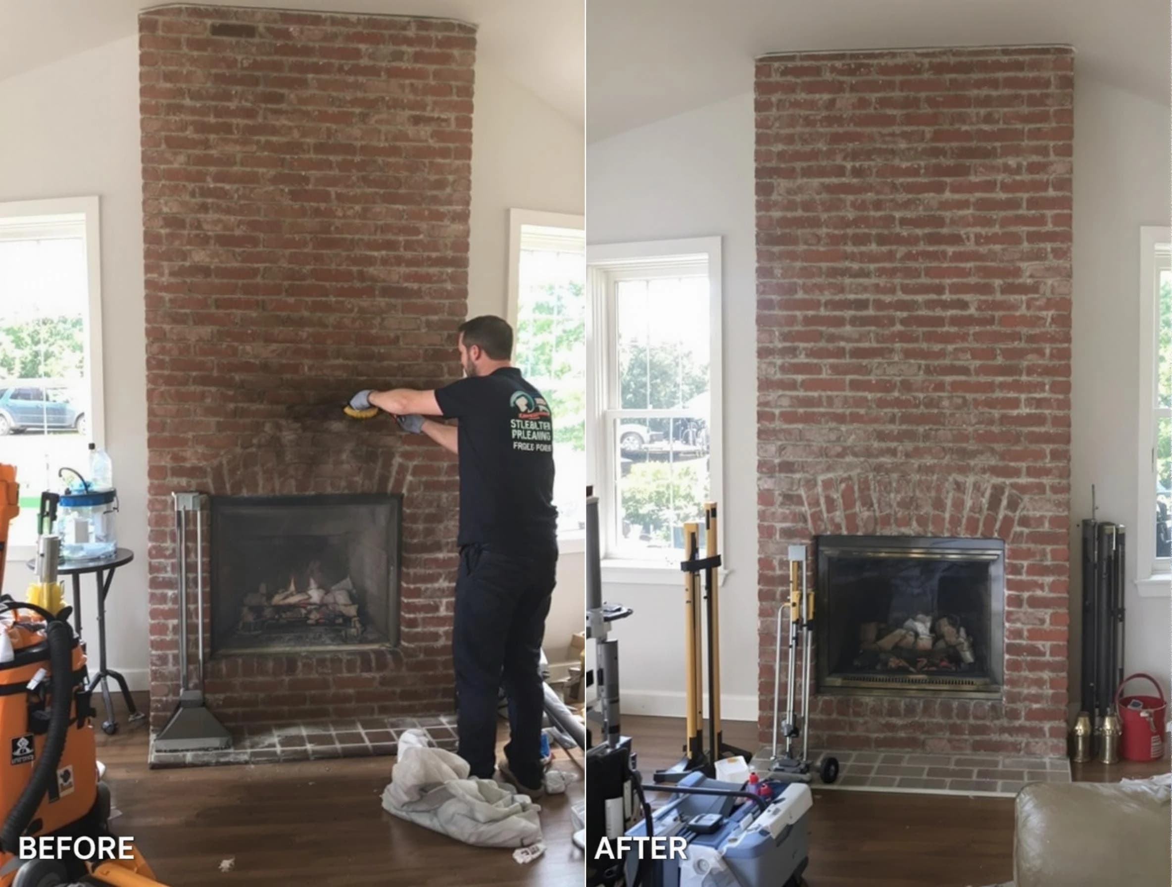Finished chimney sweeping service by Lawrence Chimney Sweep in Lawrence, MA