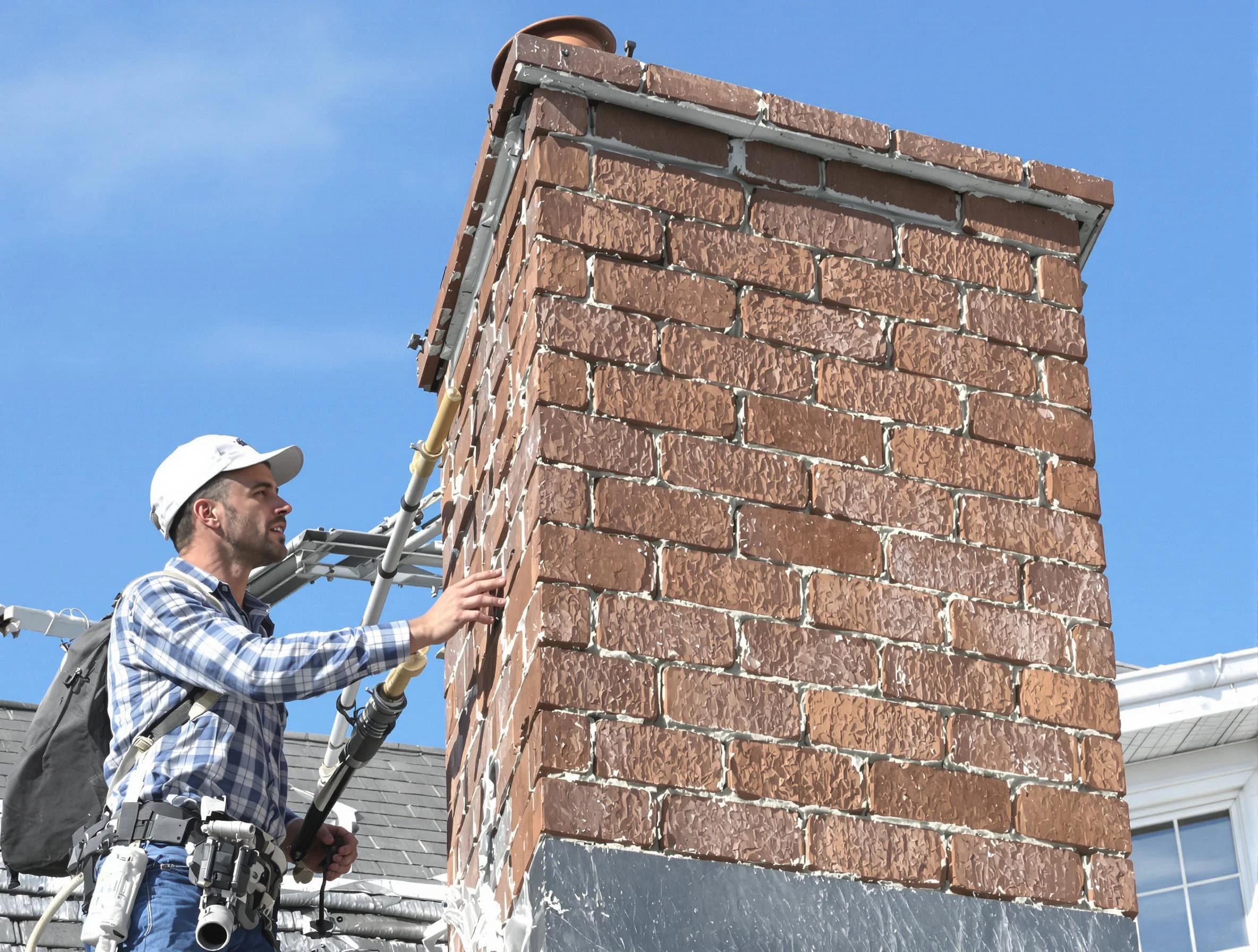 Brickwork for a chimney rebuild by Lawrence Chimney Sweep in Lawrence, MA