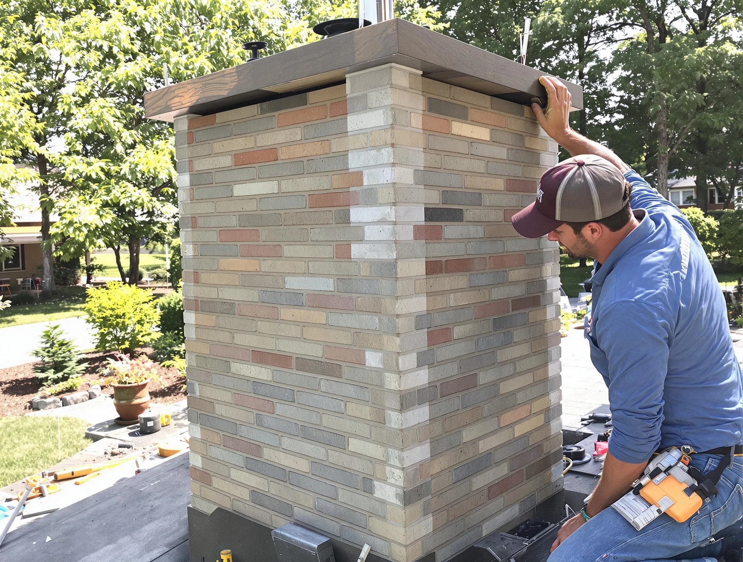 Lawrence Chimney Sweep completing a modern chimney remodel in Lawrence, MA