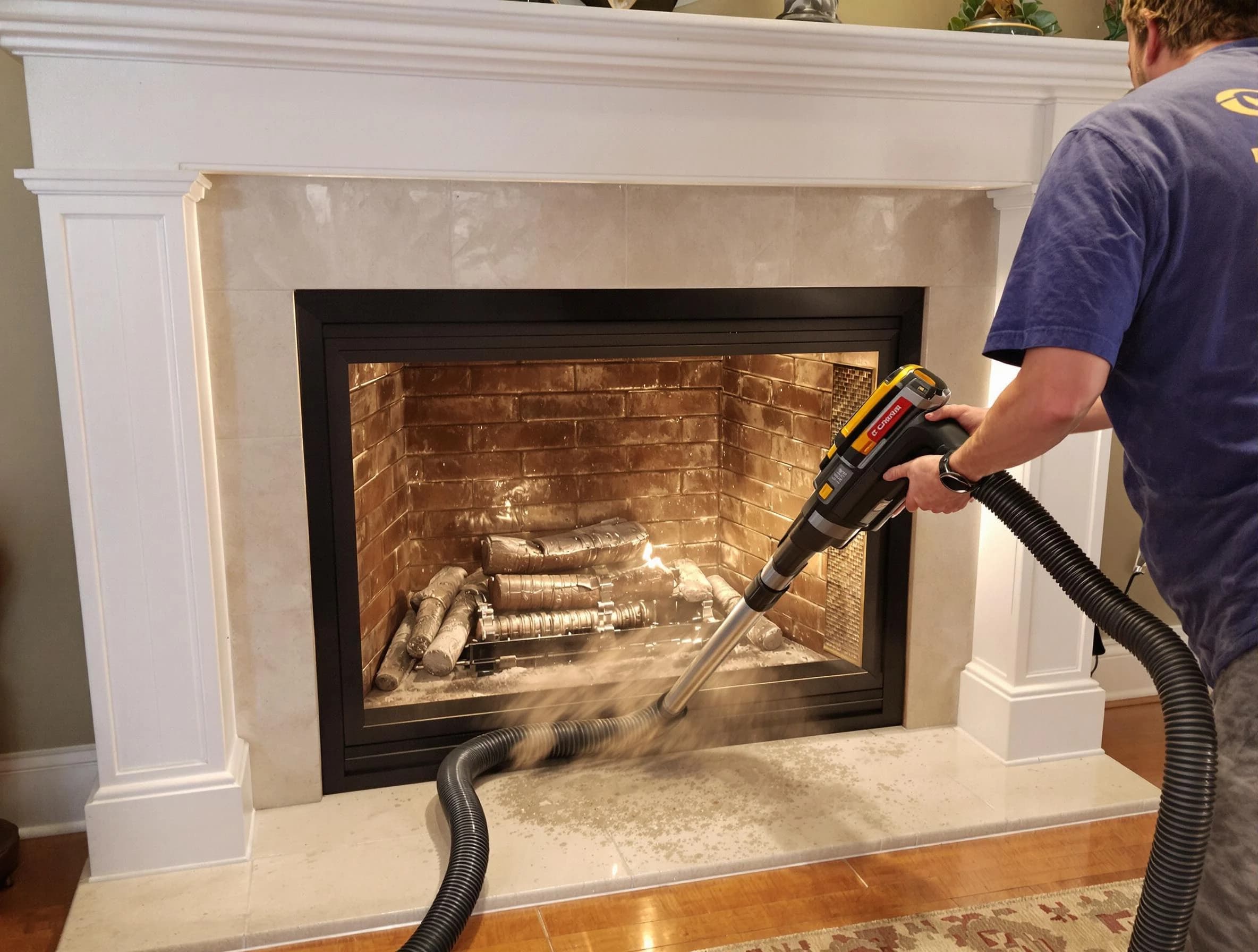 Fireplace cleaning performed by Lawrence Chimney Sweep in Lawrence, MA
