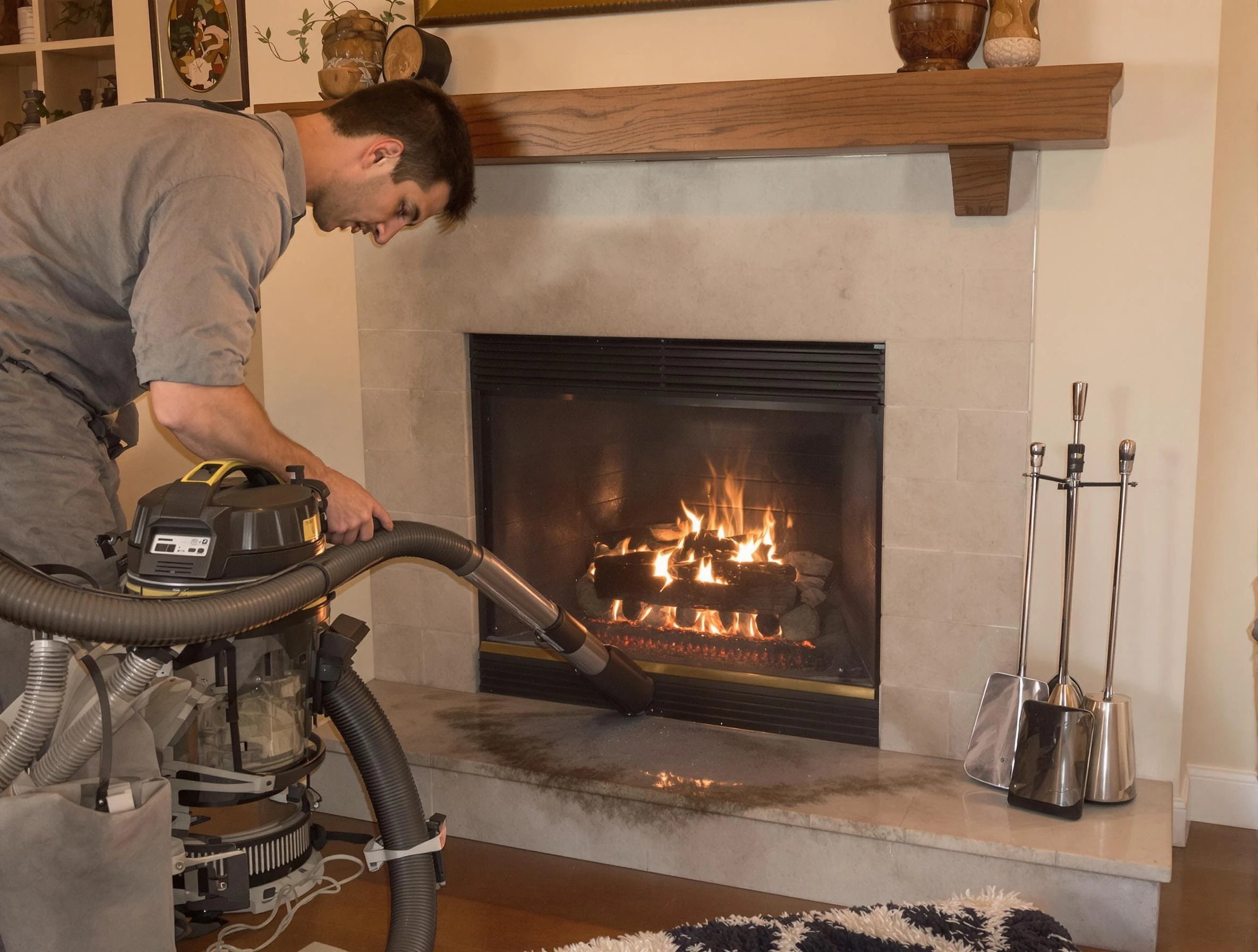 Routine fireplace upkeep by Lawrence Chimney Sweep in Lawrence, MA