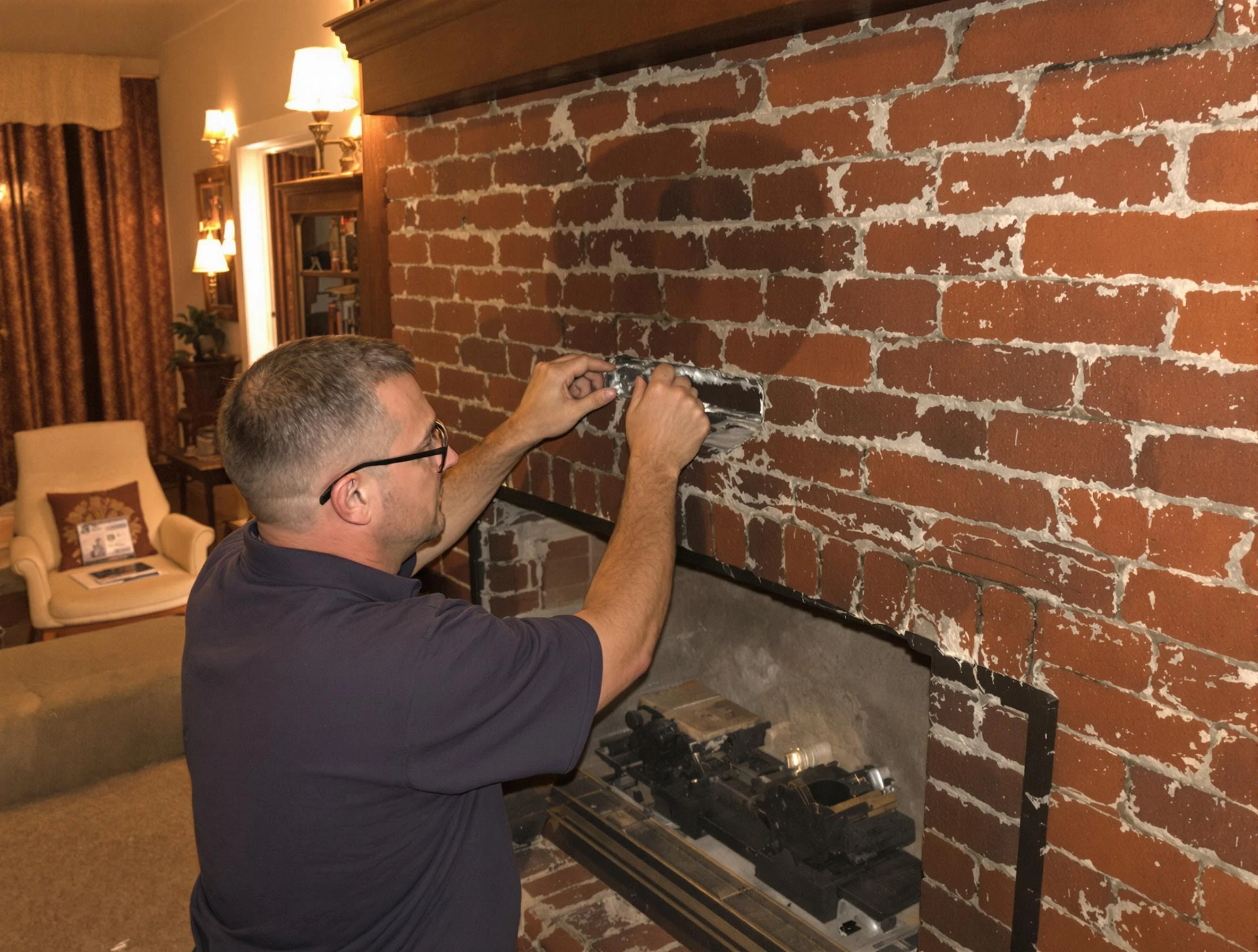 Lawrence Chimney Sweep expert fixing a fireplace in Lawrence, MA