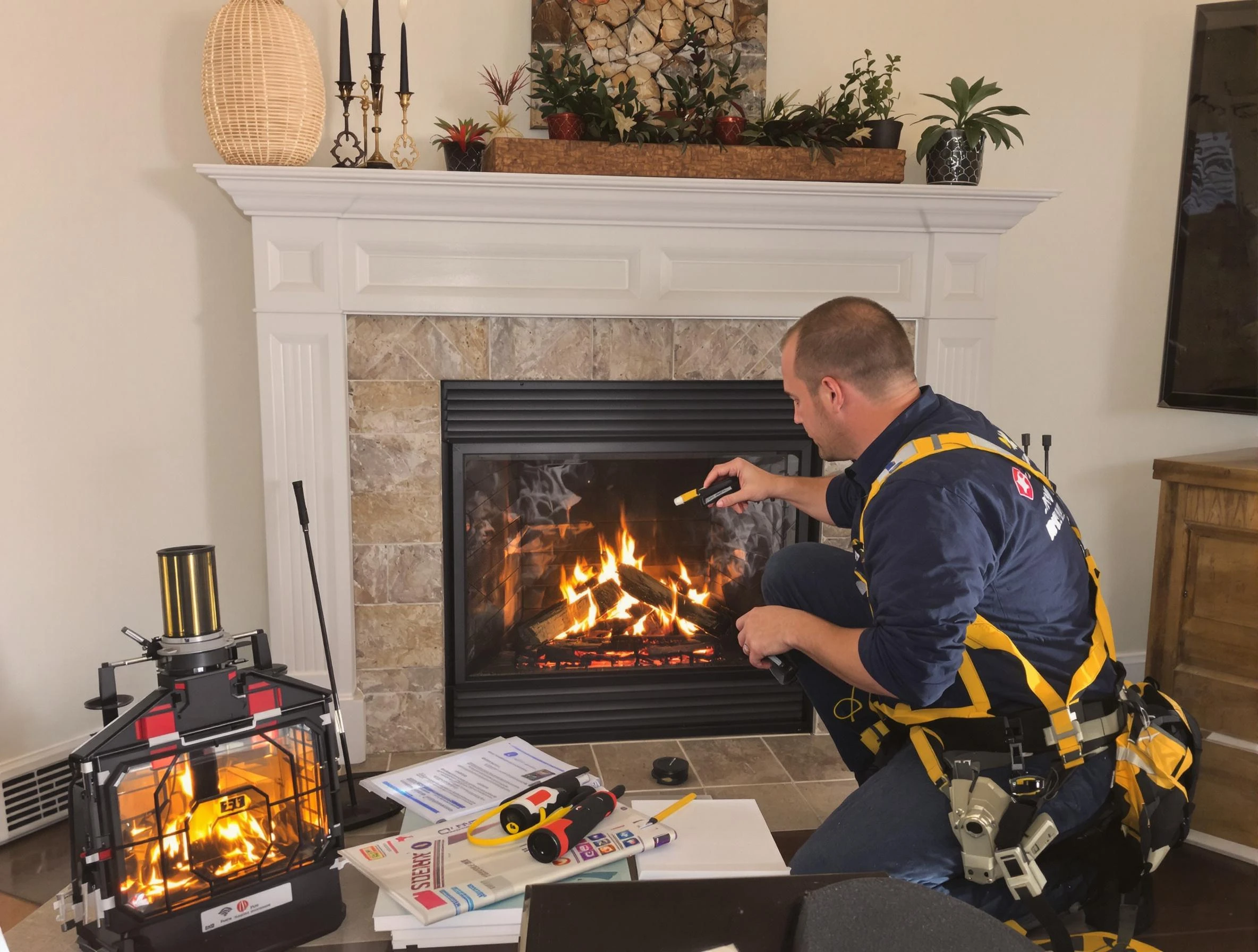 Safety-focused fireplace inspection by Lawrence Chimney Sweep in Lawrence, MA